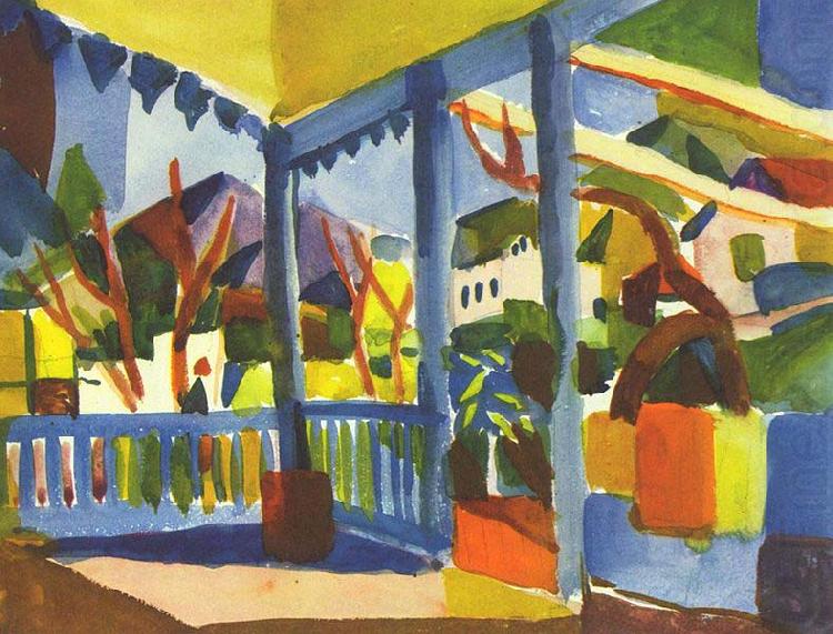 Terrasse des Landhauses in St. Germain, August Macke